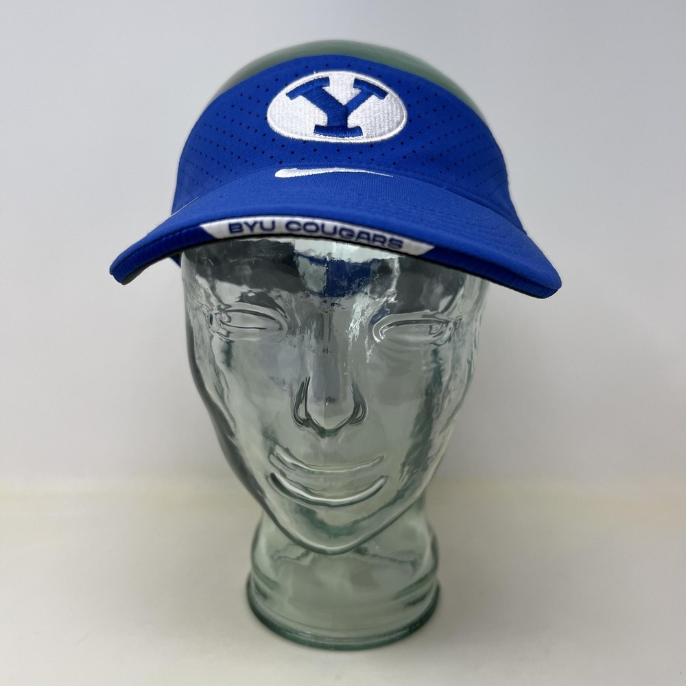 Nike BYU Cougars Football Visor Hat Mens One Size Blue‎ NCAA Dri Fit Team Issued